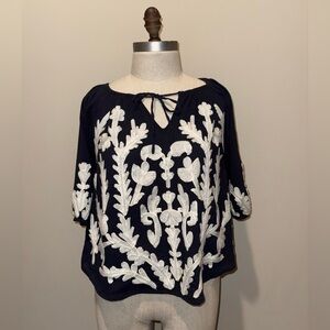 Crown & Ivy Embroidered Blouse